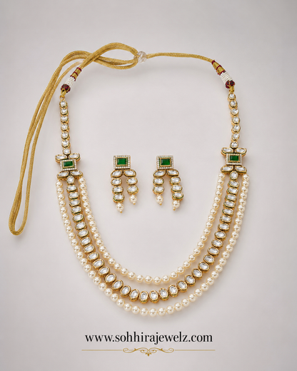Emerald Kundan Pearl Necklace