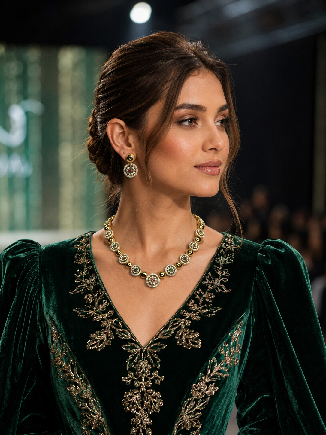 Emerald Bloom Multicolour Diamond Necklace