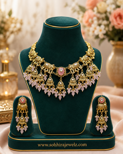 The Vicereine Pink Heritage Necklace Set