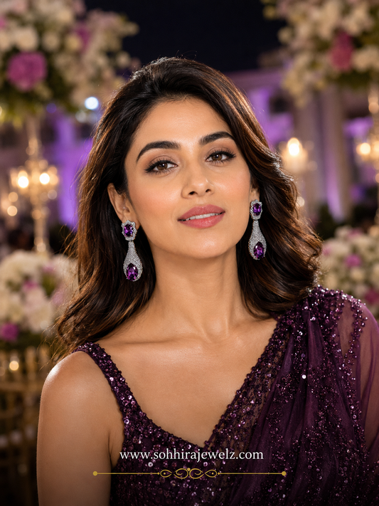 Amethyst Noir Drop Earrings