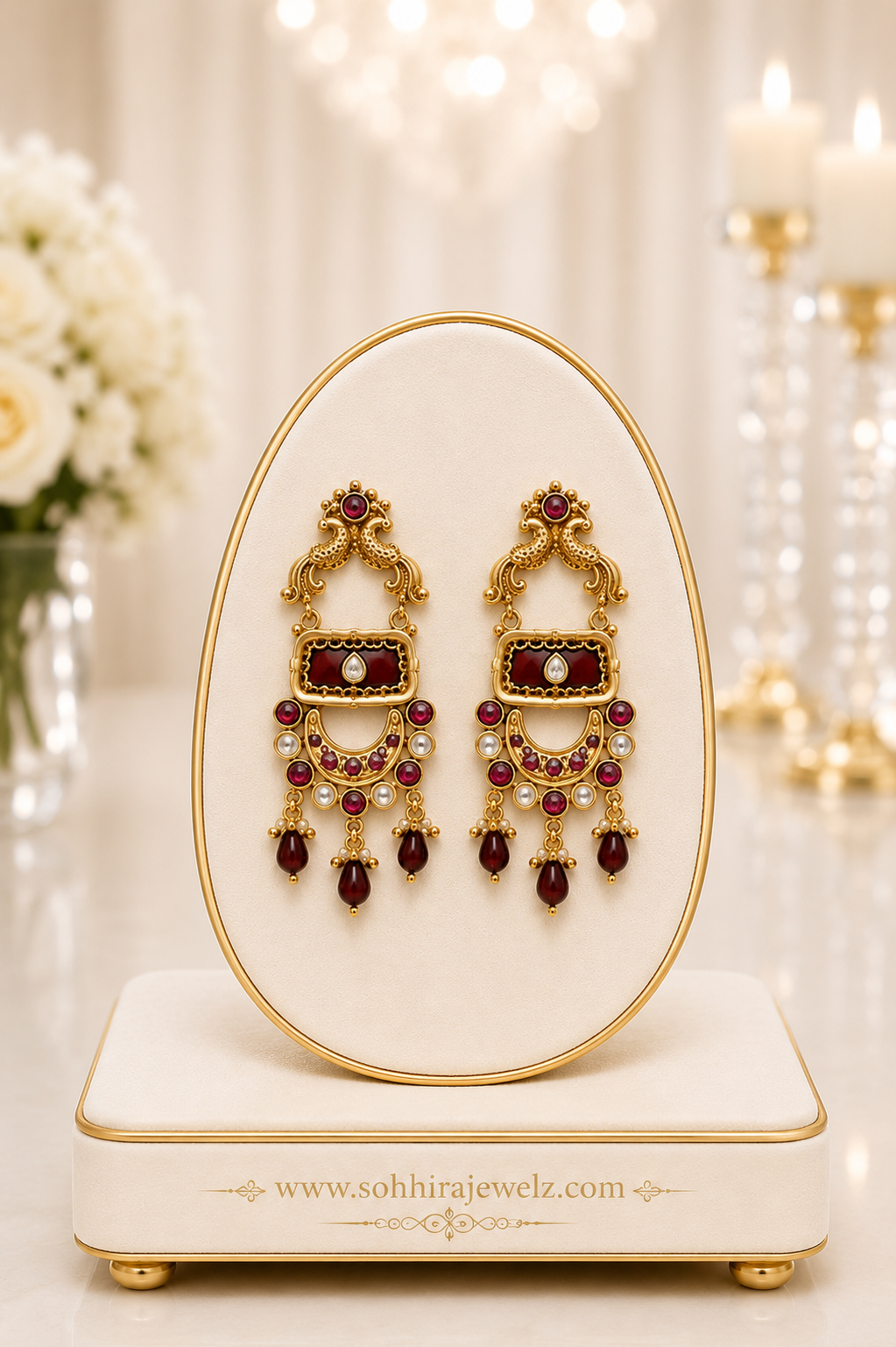 Crimson Throne Meenakari Long Heritage Necklace