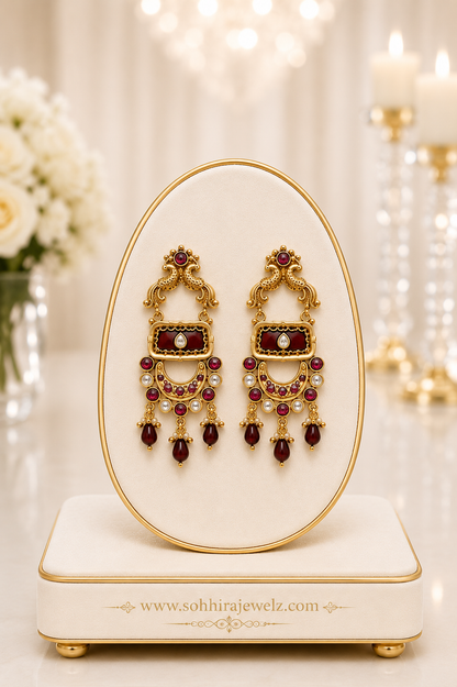 Crimson Throne Meenakari Long Heritage Necklace
