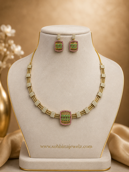 Jade Garden CZ Diamond Necklace