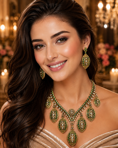 Emerald Marquise Polki Necklace