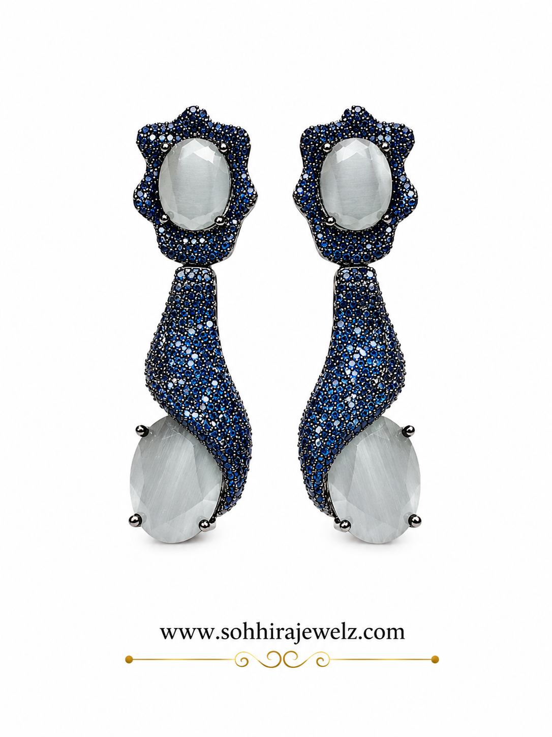 Midnight Sapphire Drop Earrings