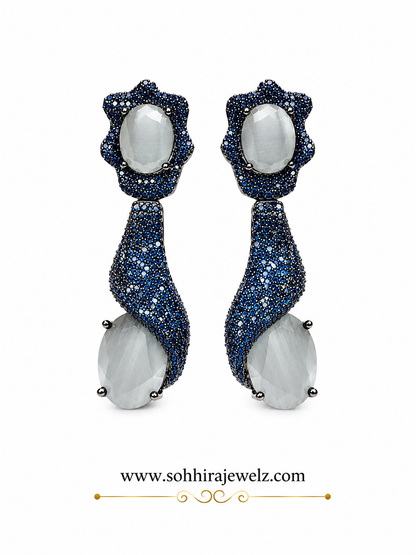 Midnight Sapphire Drop Earrings