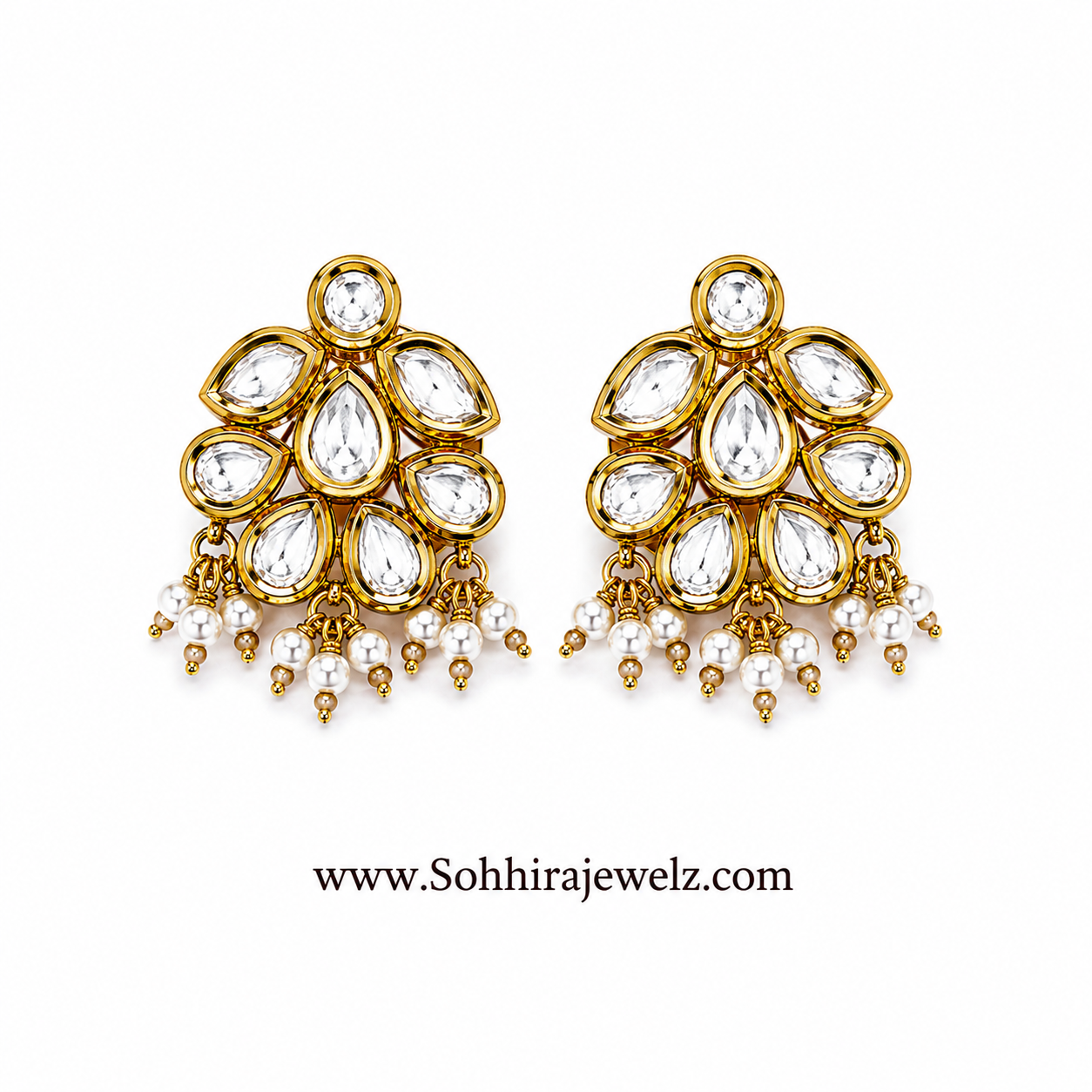 Pearl Drop Stud Earrings