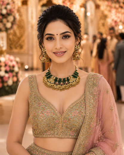 Green Kundan Choker Set