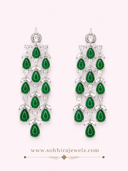 Emerald Crystal Chandelier Drop Earrings