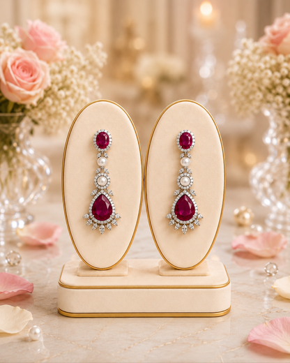 Crimson Royale Ruby & Pearl Diamond Necklace