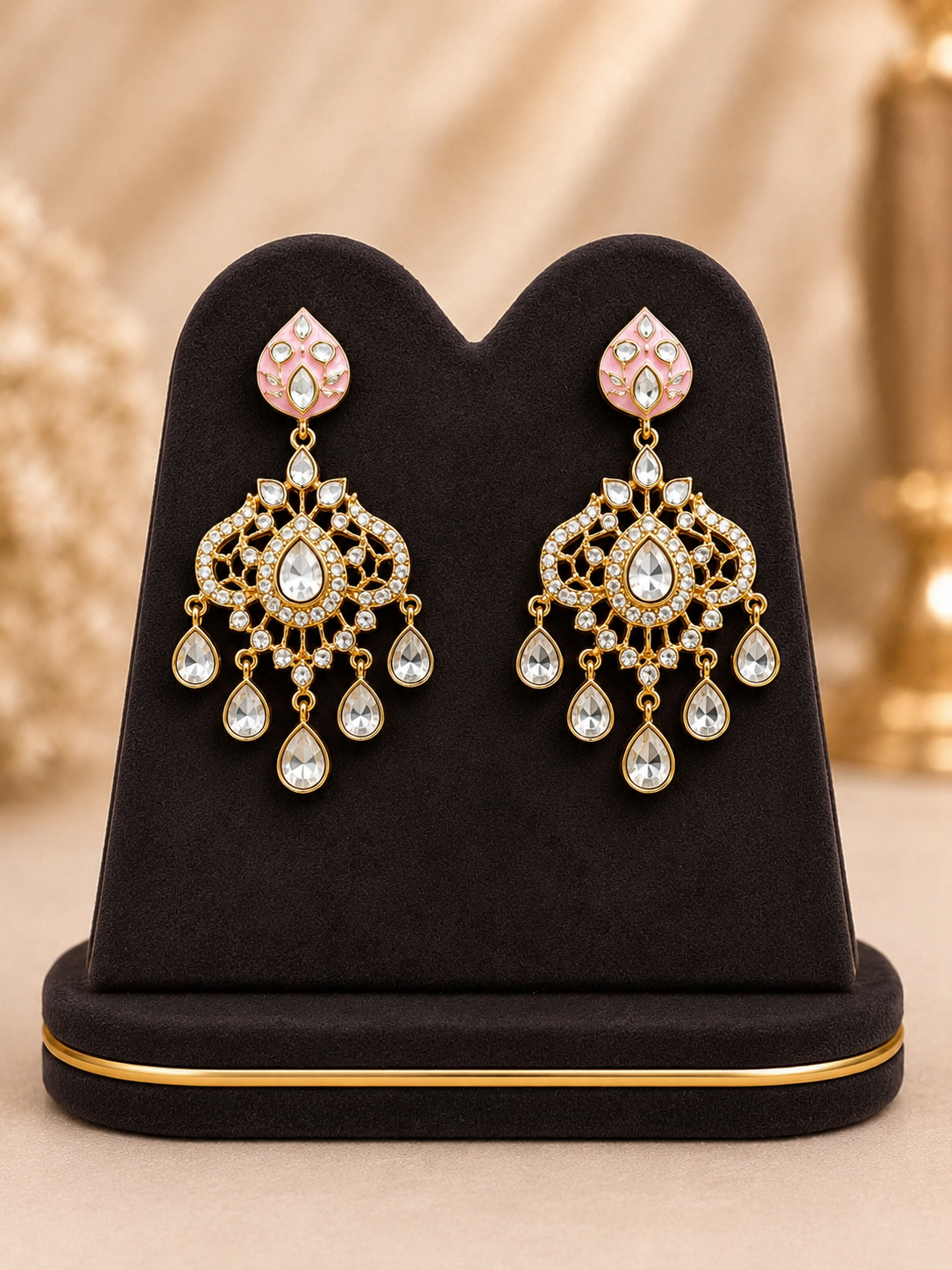 Pink Polki Meenakari Necklace (HASLI)