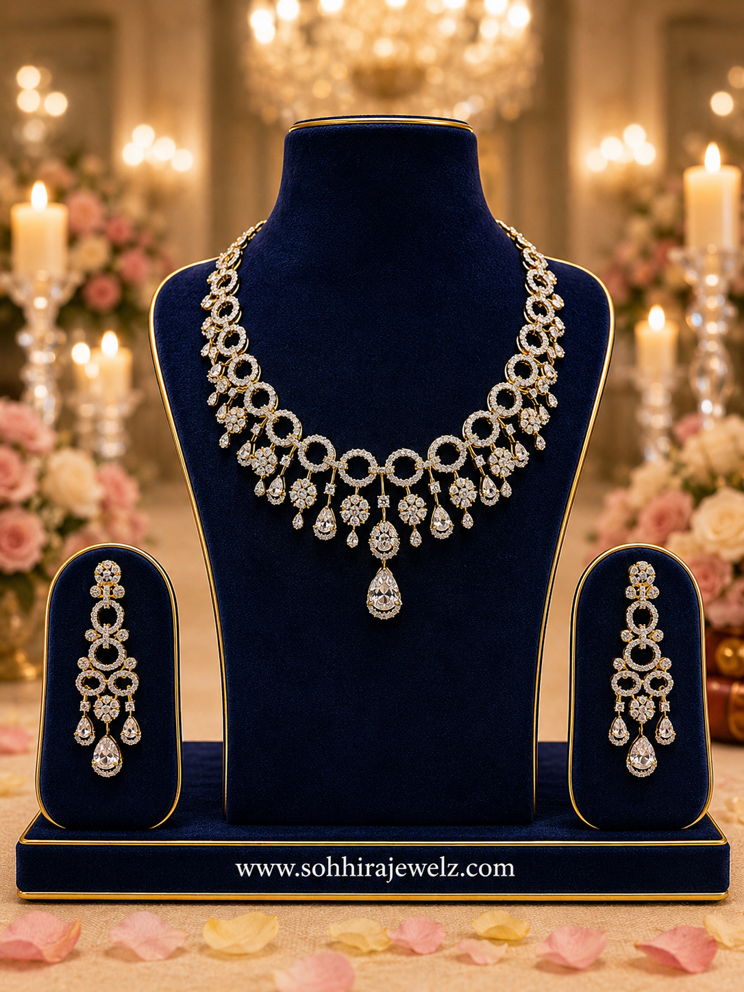 Cascade Circle AD Necklace Set