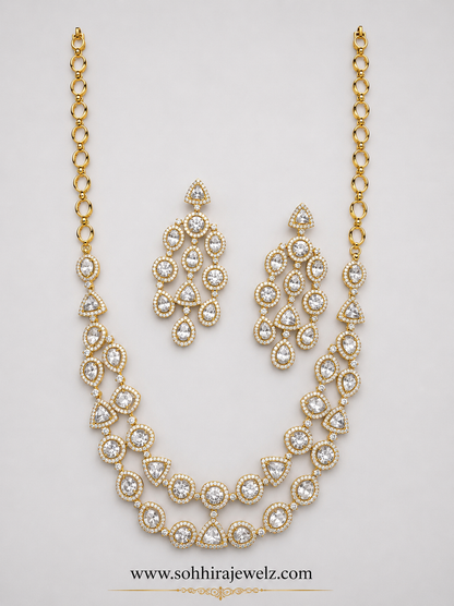 Crystal Cascade Diamond Necklace Set