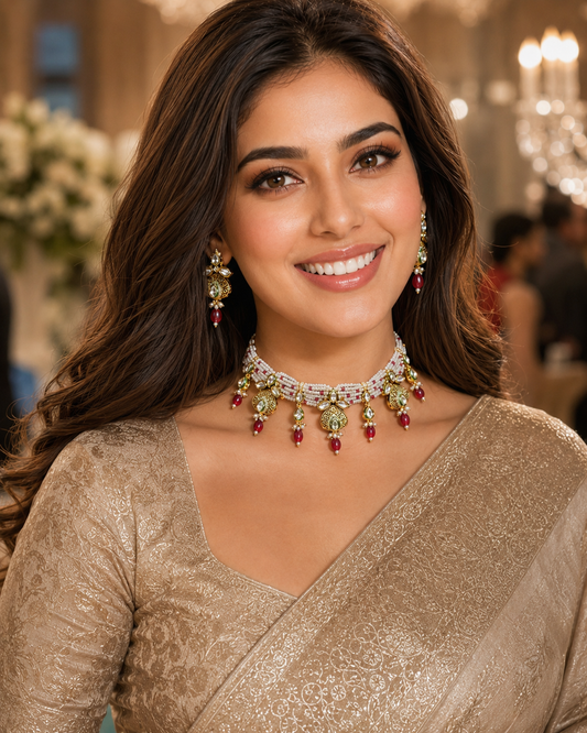 Ruby Dew Kundan Choker Set