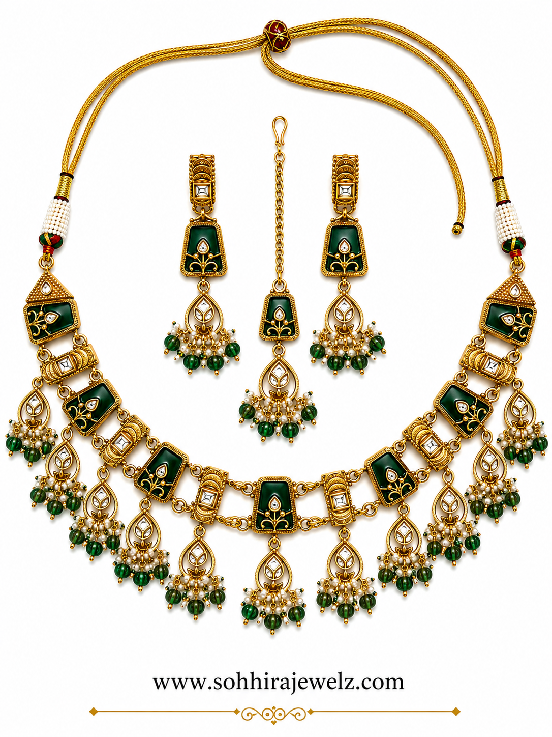 Queen's Emerald Heritage Necklace Set