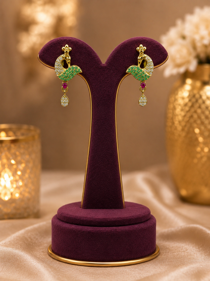 Emerald Peacock Necklace Set