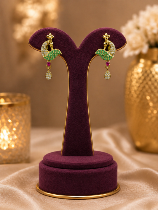 Emerald Peacock Necklace Set