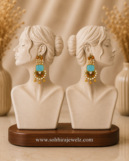 Azure Blossom Chandelier Earrings