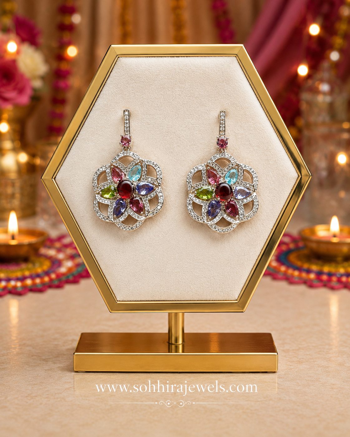 Rainbow Bloom Pendant Set