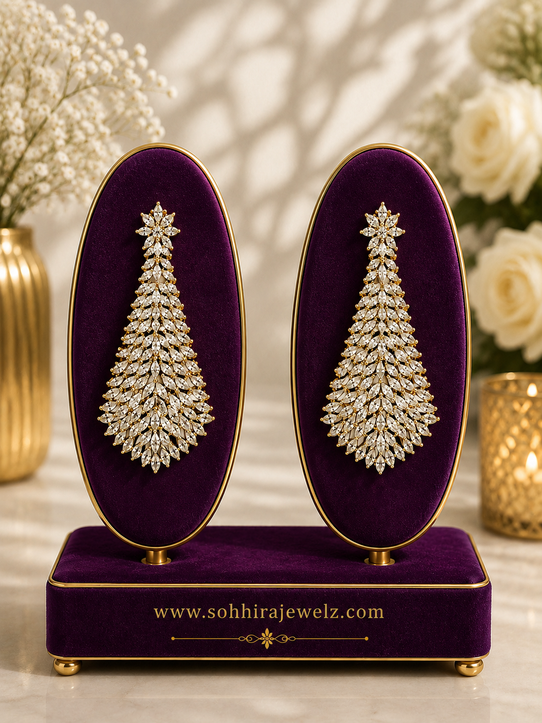 Diamond Marquise Cascade Drop Earrings
