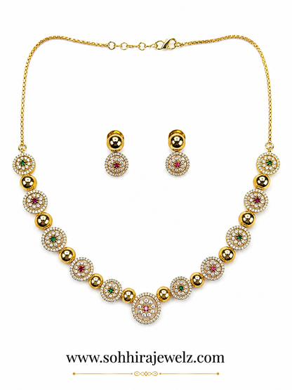 Emerald Bloom Multicolour Diamond Necklace
