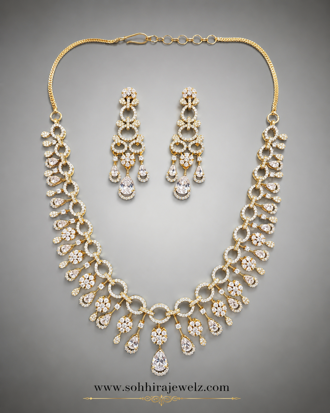 Cascade Circle AD Necklace Set
