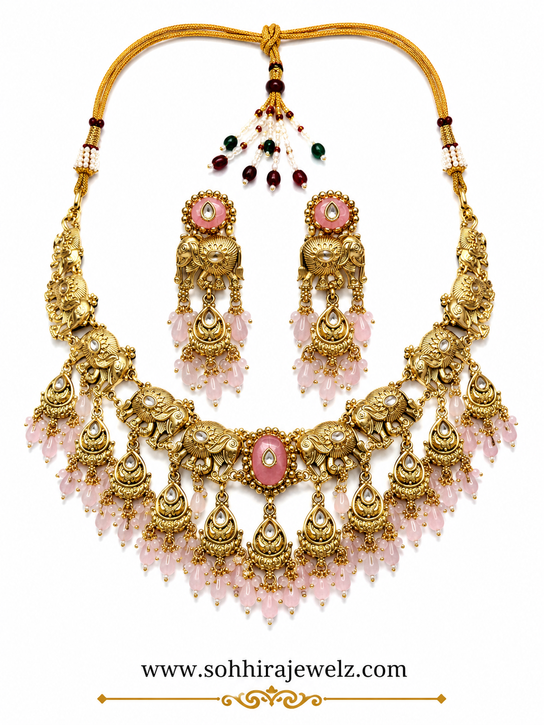 The Vicereine Pink Heritage Necklace Set