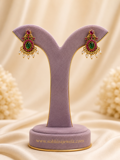 Emerald Ruby Leaf Necklace