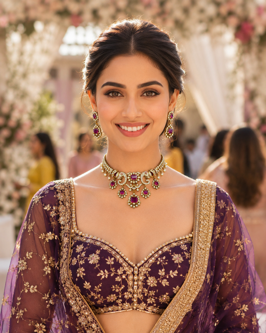 Majestic Ruby Pearl Necklace