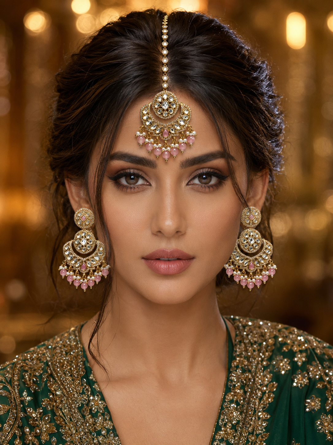 Blush Royale Maang Tikka Set