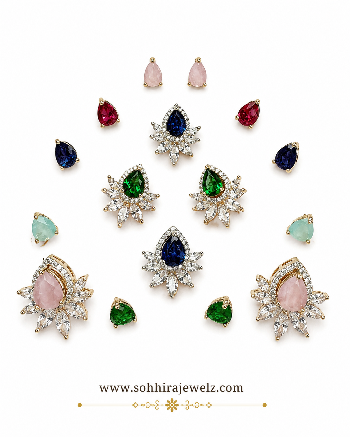 Starburst Multi-colour Stud Earrings