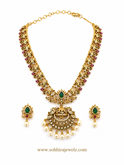 Emerald & Ruby Polki Antique Set