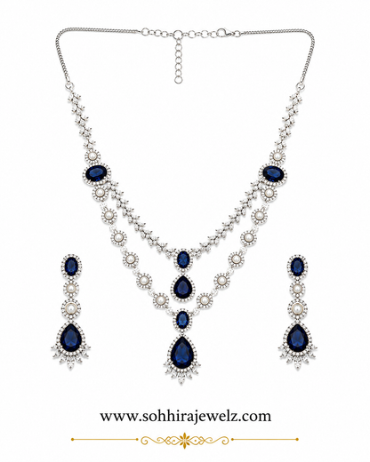 Sapphire Celeste Diamond Necklace Set