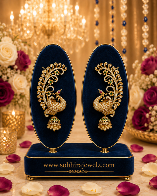 Peacock Ear Cuff Jhumka Earrings