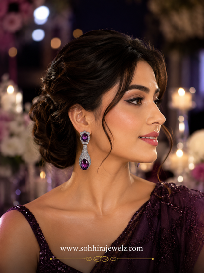 Amethyst Noir Drop Earrings