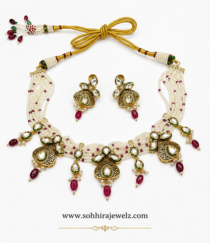 Ruby Dew Kundan Choker Set