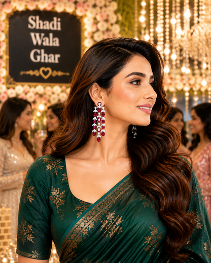 Ruby Crystal Chandelier Drop Earrings