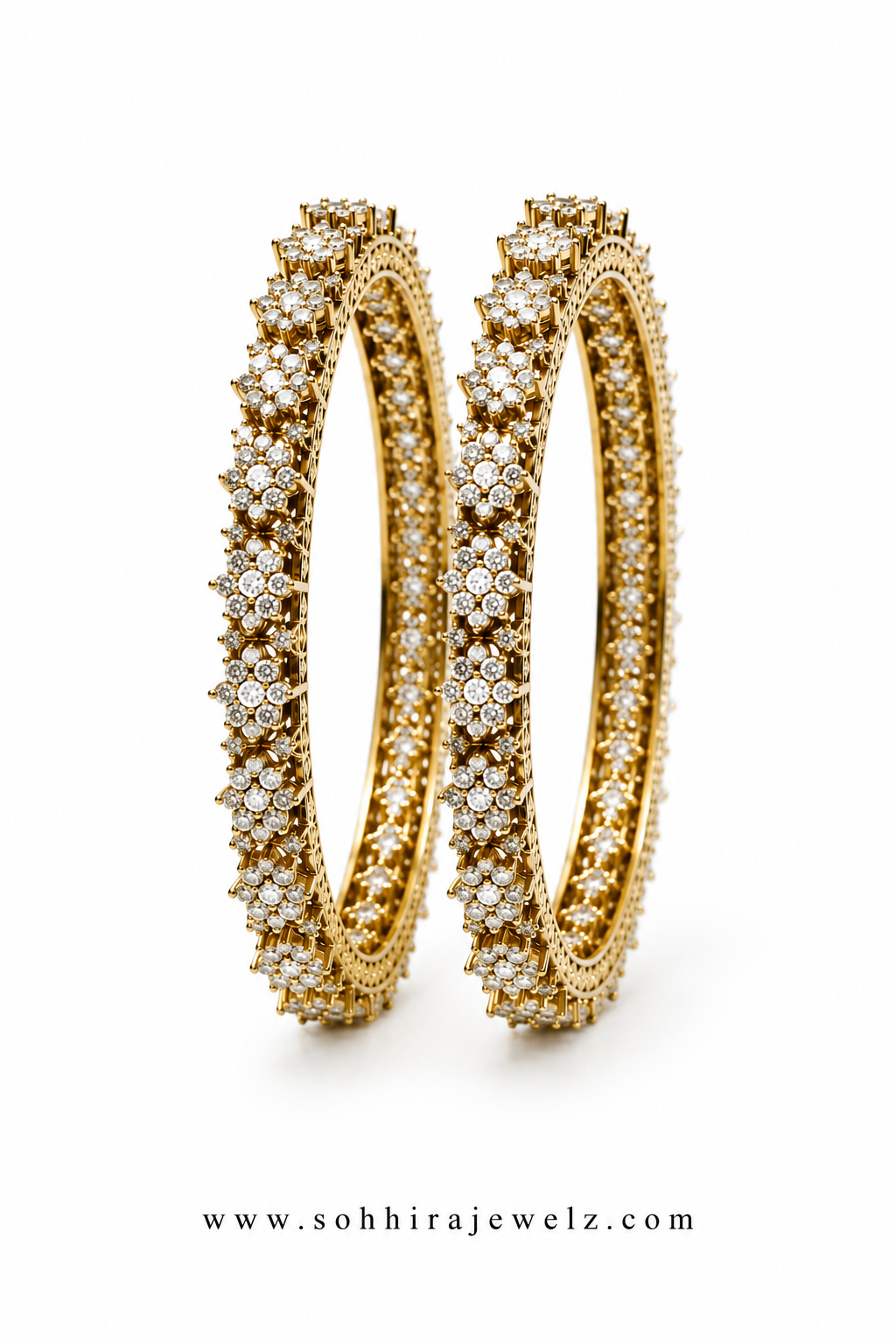 Gold Daisy Bangle Set