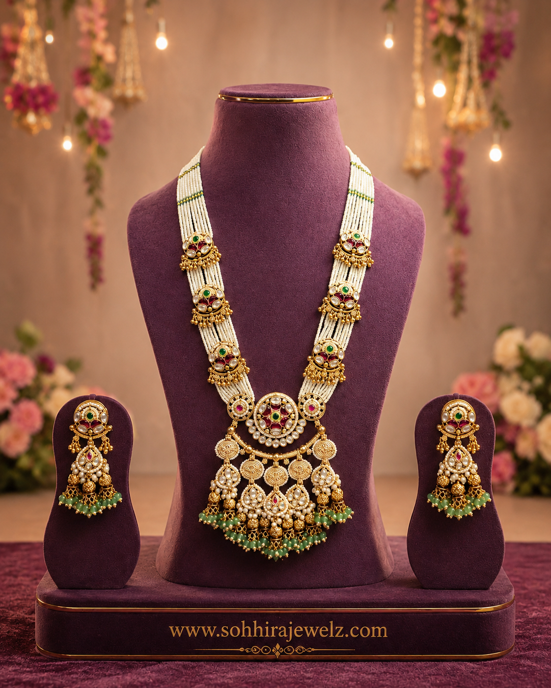 Kensington Emerald Necklace (Rani Haar Set)