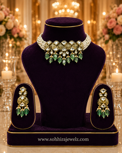 Emerald Mist Kundan Choker Set