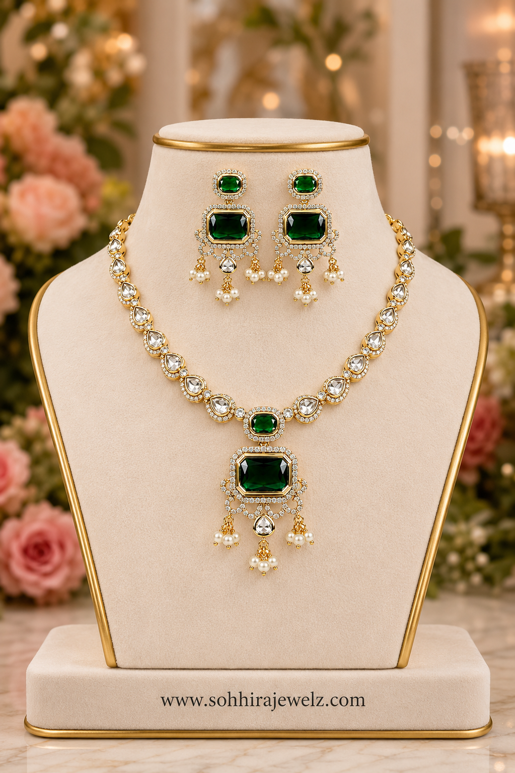 The Kensington Emerald Pendant Set