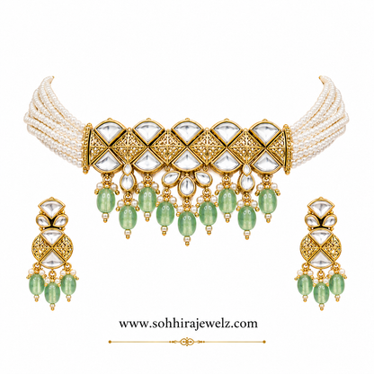 Emerald Mist Kundan Choker Set