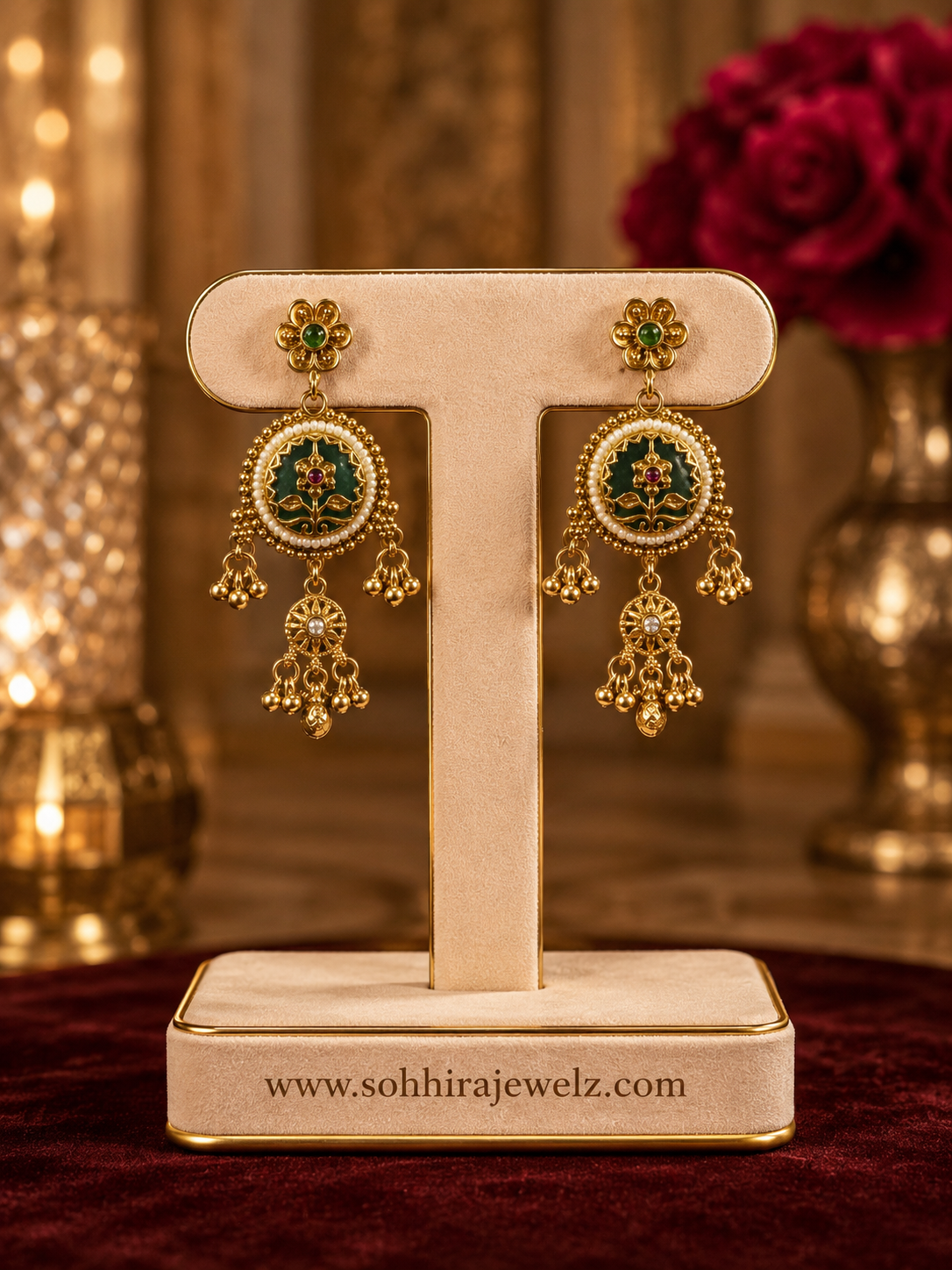 Royal Gajraj Meenakari Necklace & Earring Set