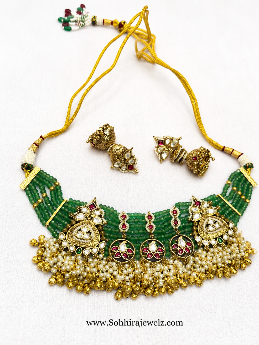 Green Kundan Choker Set