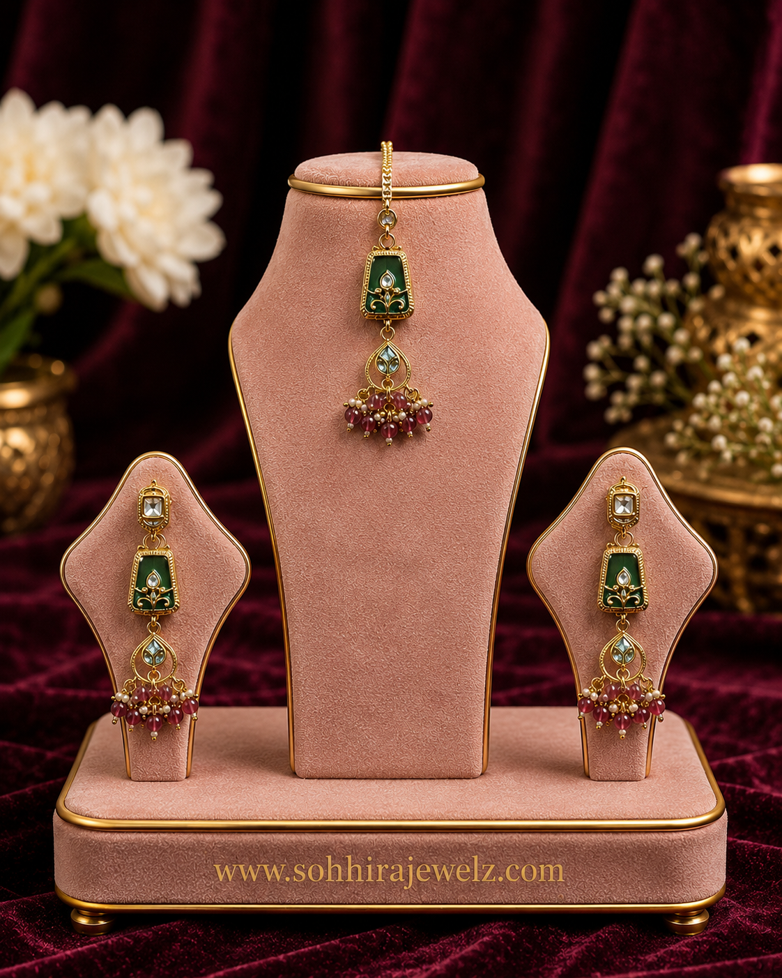 Ruby Emerald Heritage Necklace Set