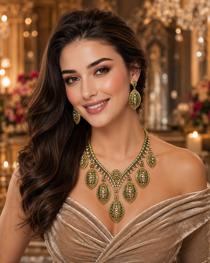 Emerald Marquise Polki Necklace