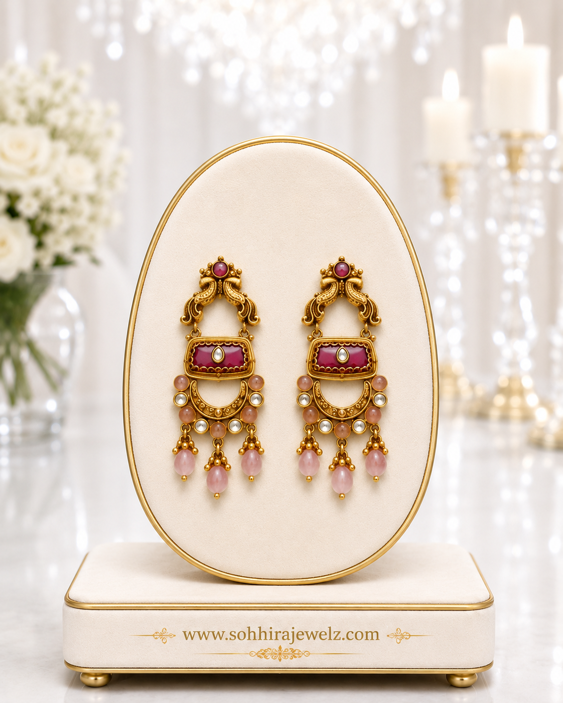 Rose Meenakari Long Heritage Necklace