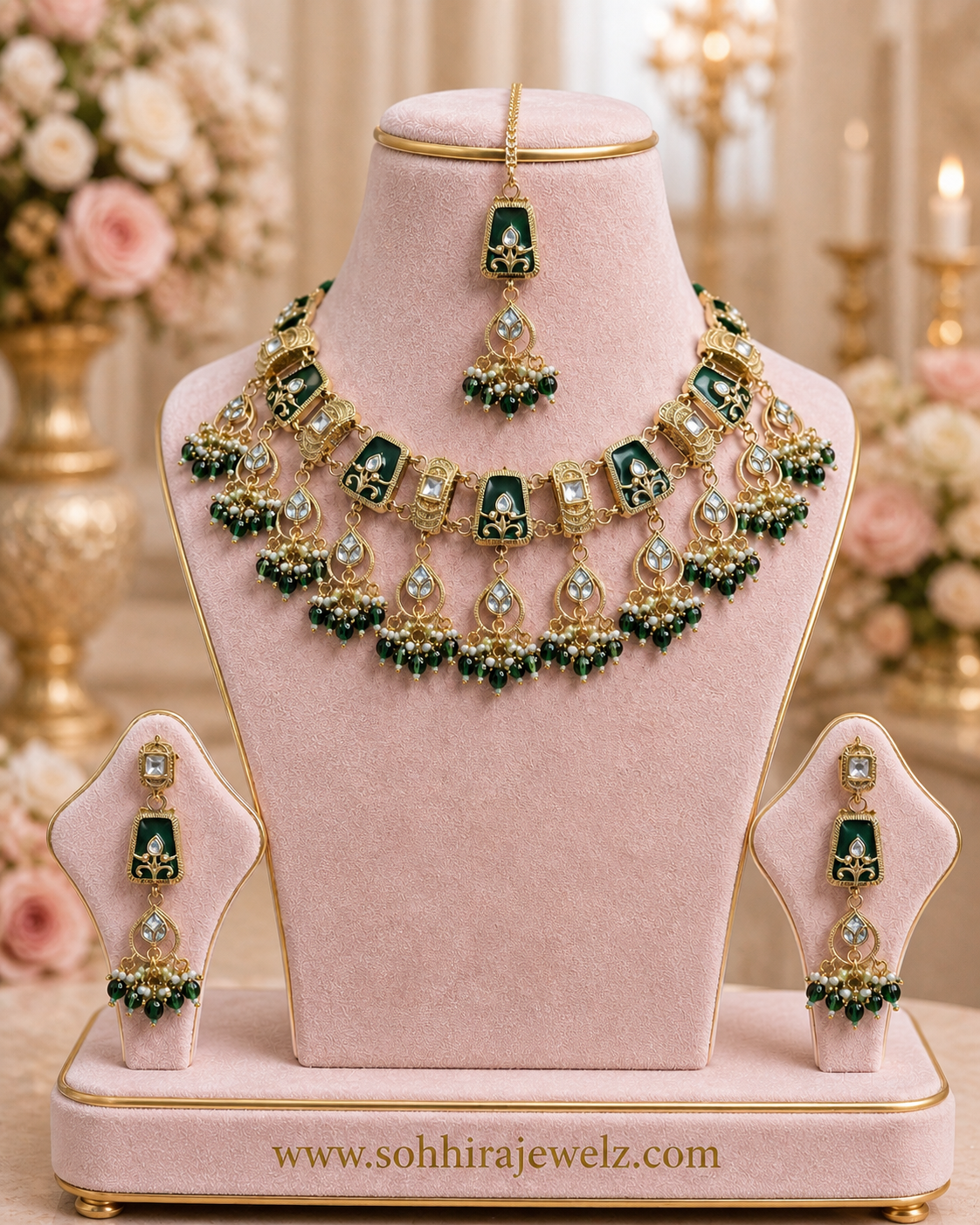 Queen's Emerald Heritage Necklace Set