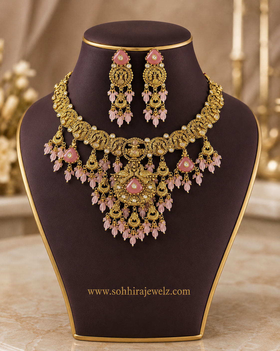 Rose Quartz Antique Necklace