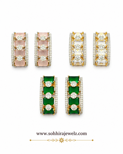 Rosé Blush Baguette Earrings